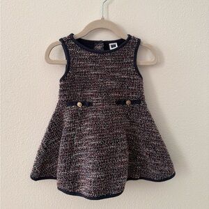 Janie and Jack Navy Tweed Dress Baby Girl 6-12M
